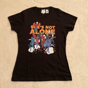 Marvel “She’s Not Alone” Female Super Heroes Black Graphic Tee Juniors Medium
